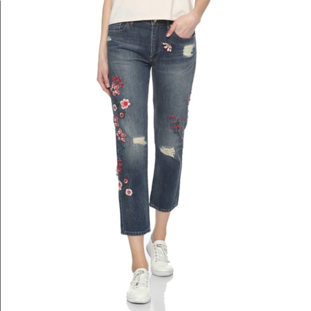JUICY COUTURE FLORAL BOYFRIEND JEANS ❤️ - Picture 1 of 2
